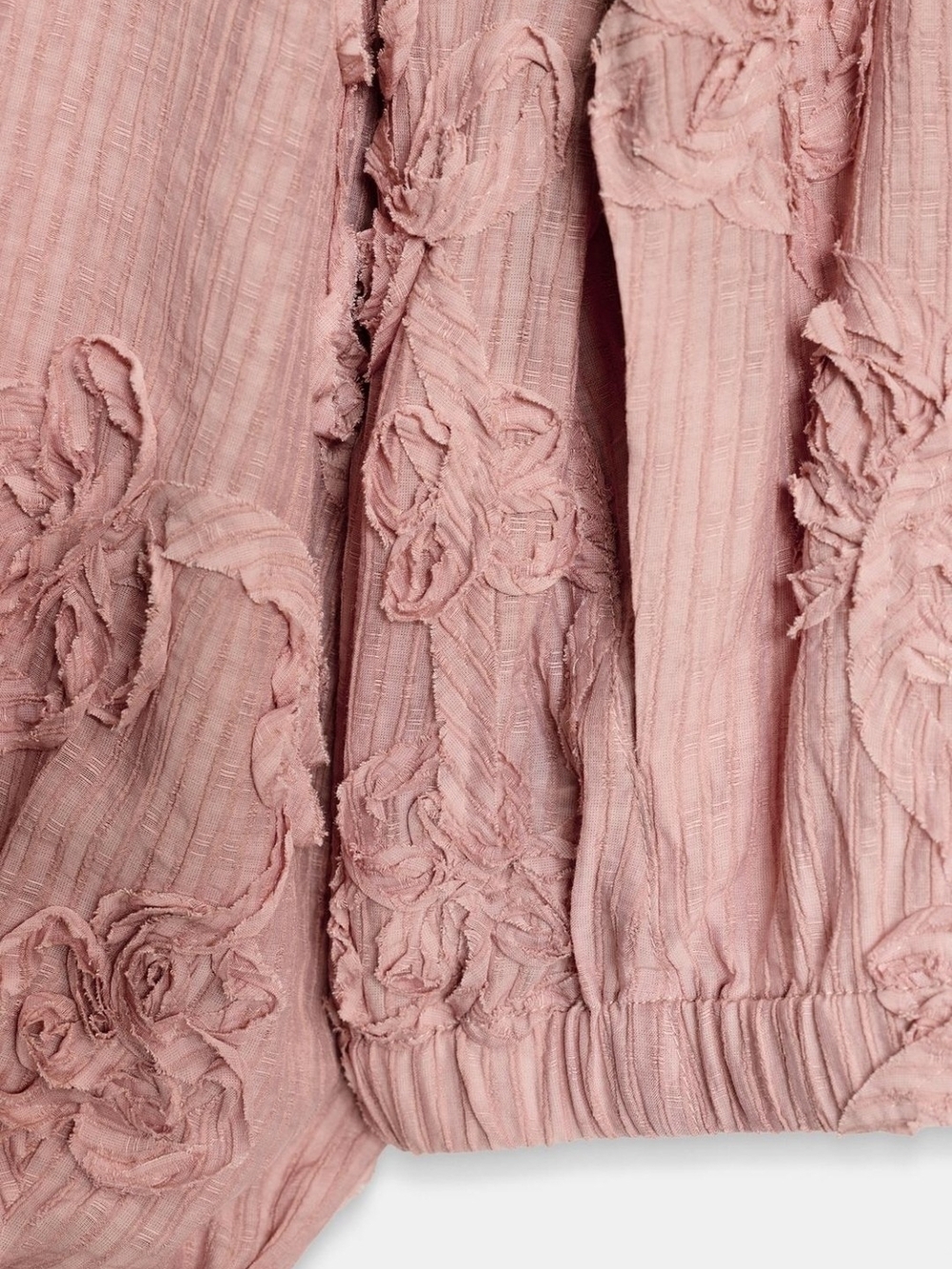 Zara Pink Textured Floral Bomber Jacket - Picture 7 of 12